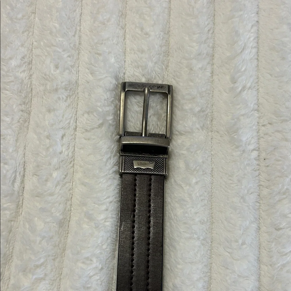 Classic Brown Leather Belt with Silver Buckle